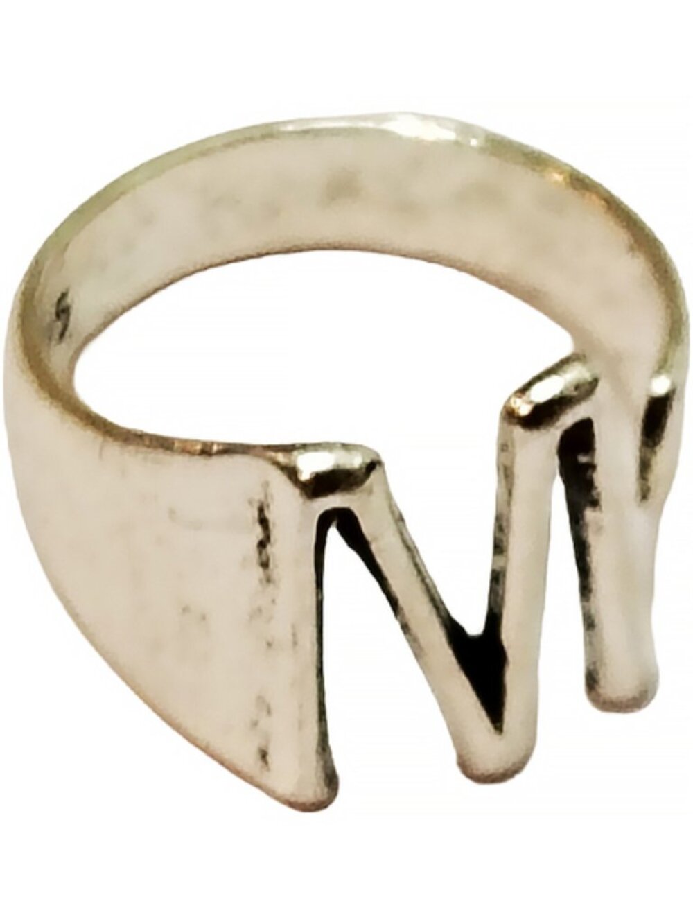 Silver Tone 'M' Initial Adjustable Ring - Style 400